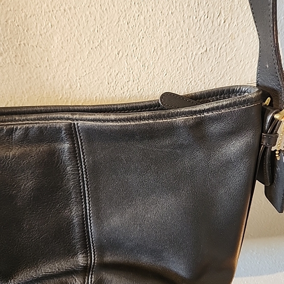 COACH 4143 Vintage WORTH 90s Crossbody Black Leather Shoulder Purse Bag USA - Picture 10 of 14